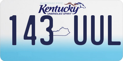 KY license plate 143UUL