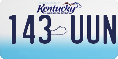 KY license plate 143UUN