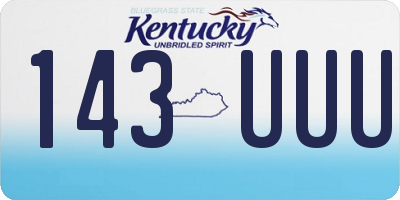 KY license plate 143UUU