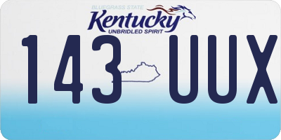 KY license plate 143UUX