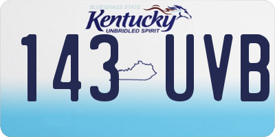 KY license plate 143UVB
