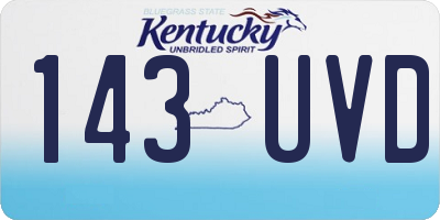 KY license plate 143UVD