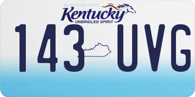 KY license plate 143UVG