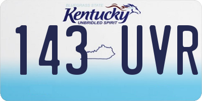 KY license plate 143UVR