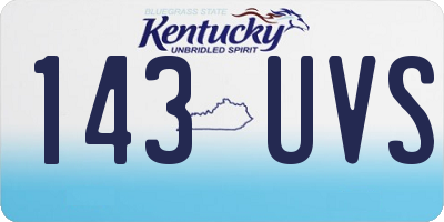 KY license plate 143UVS