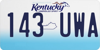 KY license plate 143UWA