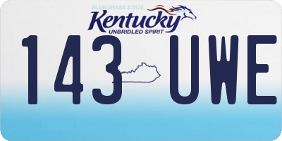 KY license plate 143UWE
