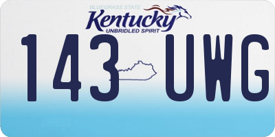 KY license plate 143UWG