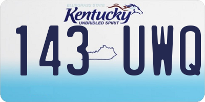 KY license plate 143UWQ