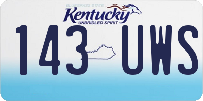 KY license plate 143UWS