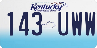 KY license plate 143UWW