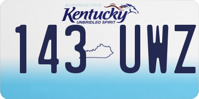 KY license plate 143UWZ