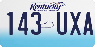 KY license plate 143UXA