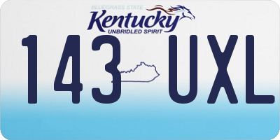 KY license plate 143UXL