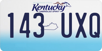 KY license plate 143UXQ