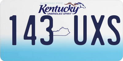 KY license plate 143UXS