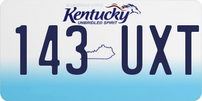 KY license plate 143UXT
