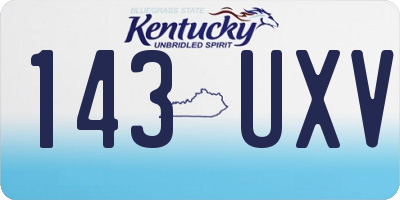 KY license plate 143UXV