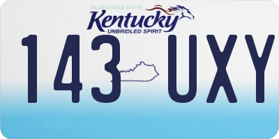 KY license plate 143UXY