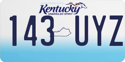 KY license plate 143UYZ