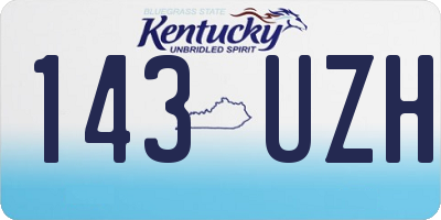 KY license plate 143UZH