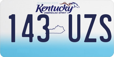 KY license plate 143UZS
