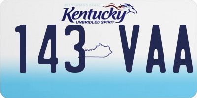KY license plate 143VAA