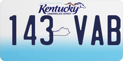 KY license plate 143VAB