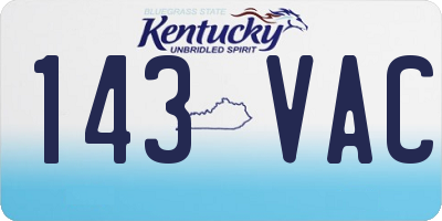 KY license plate 143VAC