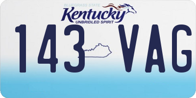 KY license plate 143VAG