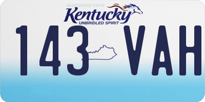 KY license plate 143VAH