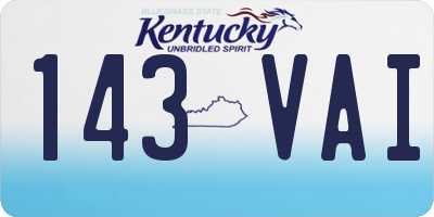 KY license plate 143VAI