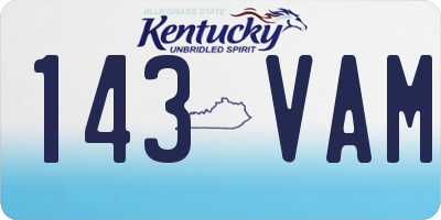KY license plate 143VAM