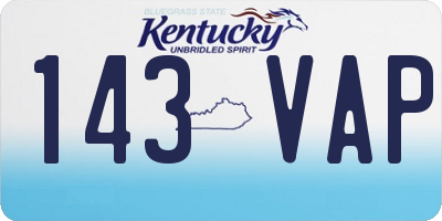 KY license plate 143VAP
