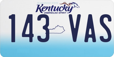 KY license plate 143VAS