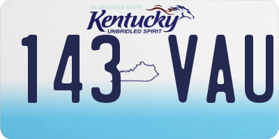 KY license plate 143VAU