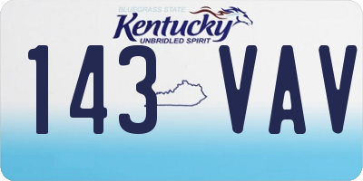 KY license plate 143VAV