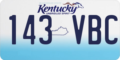 KY license plate 143VBC
