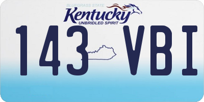 KY license plate 143VBI