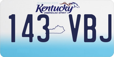 KY license plate 143VBJ