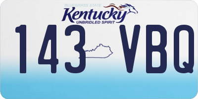 KY license plate 143VBQ