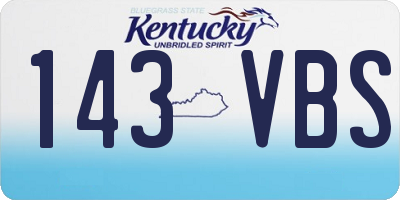 KY license plate 143VBS