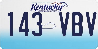 KY license plate 143VBV