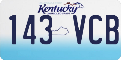 KY license plate 143VCB
