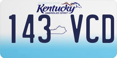 KY license plate 143VCD