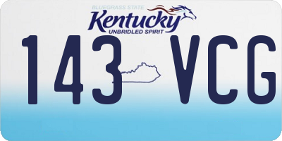 KY license plate 143VCG