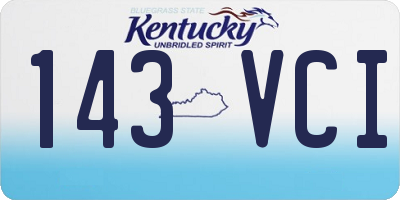 KY license plate 143VCI