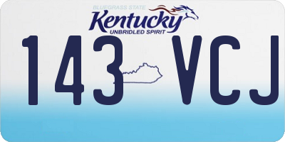 KY license plate 143VCJ