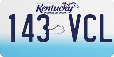 KY license plate 143VCL