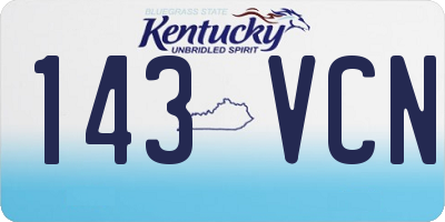 KY license plate 143VCN